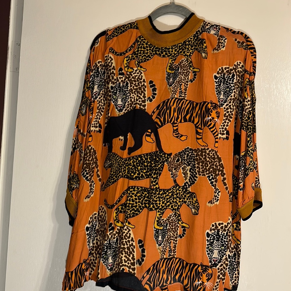 Tiger print Anthropologie top NWT